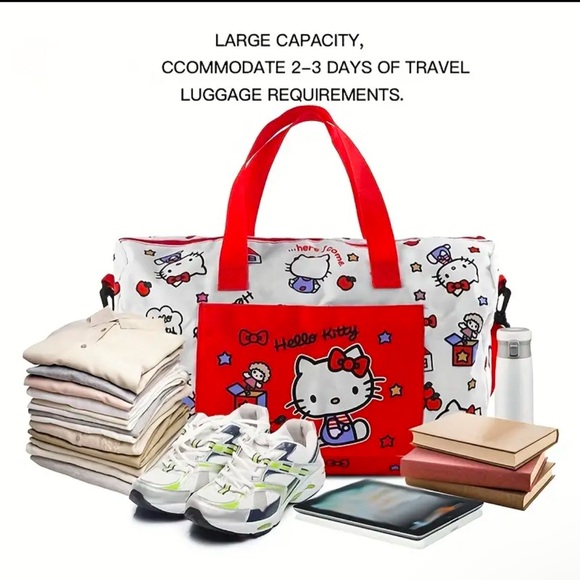 Hello Kitty Red and White Kids Travel Bag Set - Picture 3 of 5